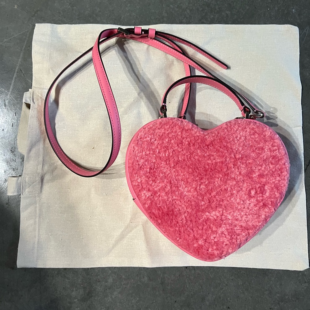 Kate Spade Love Shack Faux Fur Heart Purse (relist)